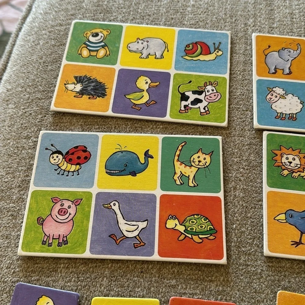 HABA Mini Lotto Number 19 Miniature Travel Tin Set of 4 Bingo From Germany